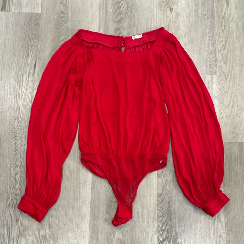 Free People Red Bodysuit